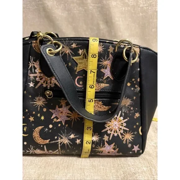 Betsey Johnson Black and Gold Starry Satchel - Picture 11 of 14